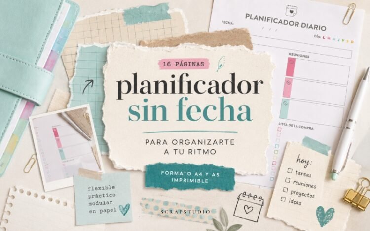 Planificador sin fecha: 16 páginas para organizarte a tu ritmo