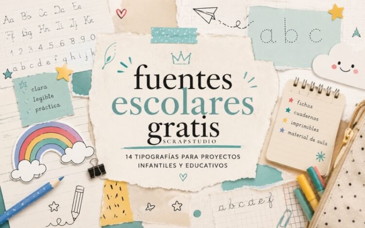 Fuentes escolares gratis para materiales educativos y diseño infantil