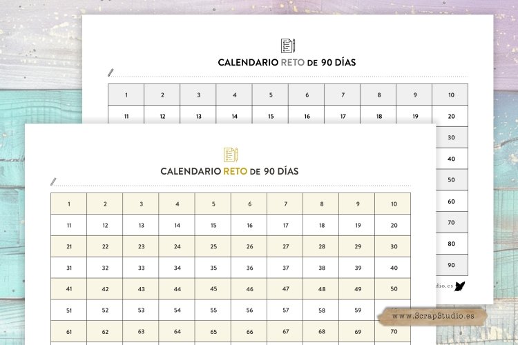 Rastreador de Retos (90 días para crear nuevos hábitos) - Imprimible GRATIS